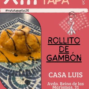 Casa Luis. Rollito de gambón oculto con salsa de marisco